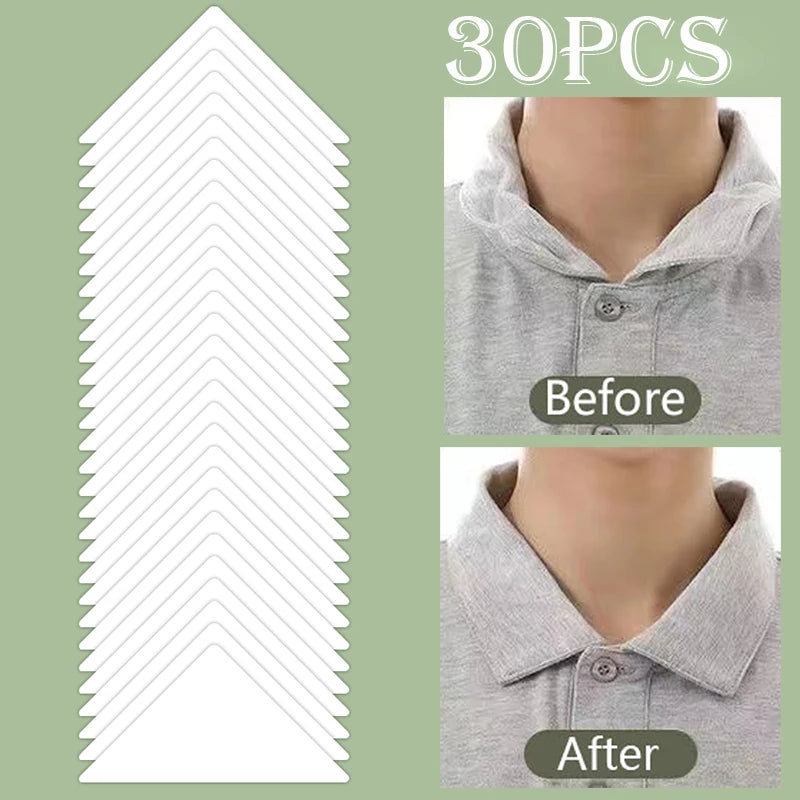20/30PCS Self-Adhesive Collar Styling Tape – Shirt Neck Protector Pads, Collar Support & Shirt Collar Pads