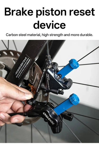 Durable Steel Bike Brake Pad Spreader Tool — 360° Rotatable Hydraulic Disc Caliper Piston Reset & Extension Tool