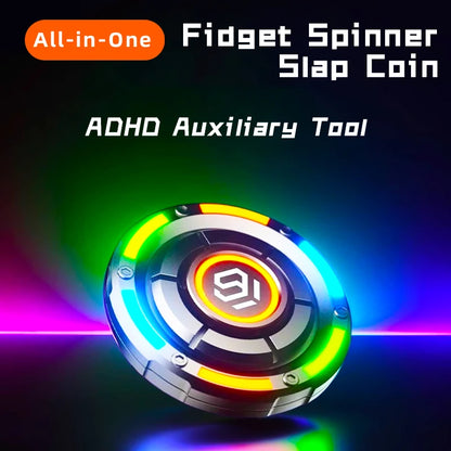 Magnetic Fingertip Spinner - Metal Push-Slide Fidget Toy for Stress Relief and Focus