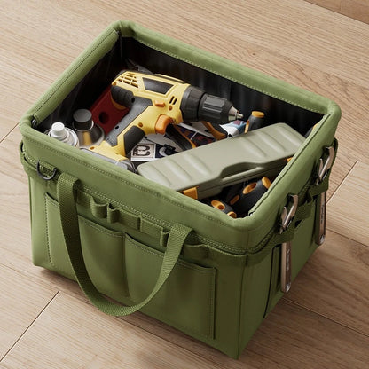 Heavy-Duty Foldable Tool Bag - Large Oxford Organizer with Side Pocket for Car Repair, Construction & Camping