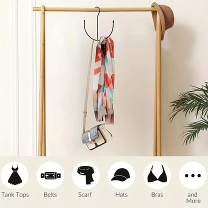Large Capacity 1-Piece Belt and Tie Organizer Rack - Multipurpose Wardrobe Storage Hook for Scarves, Vests, and Hats