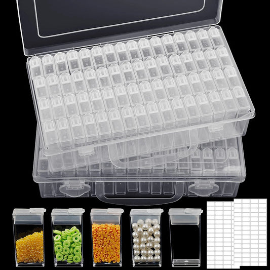 Plastic Storage Box with 28/32/48/56/64 Slots – DIY Diamond Painting Beads, Charms & Jewelry Accessories Organizer