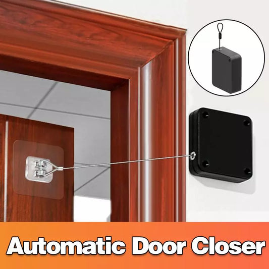 Automatic Sensor Door Closer - Punch-free, Adjustable Surface Door Stopper - Effortless Home Improvement for Self-Closing Doors