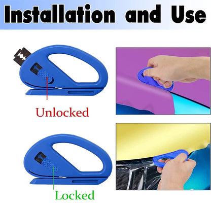 2pcs Wrapping Paper Cutter Snitty: Safety Vinyl Film Cutter Carbon Fiber Cutting Tool - Car Window Tinting Essential