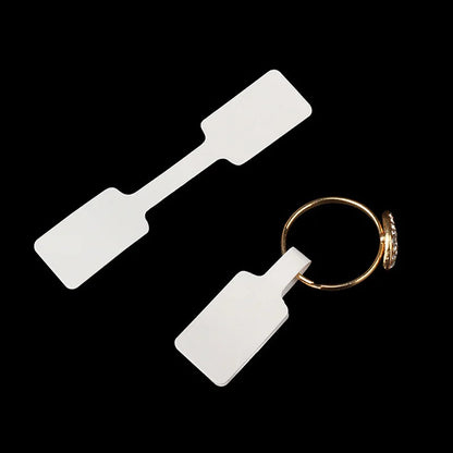 100PCS Blank Paper Price Tag Stickers – Self-Adhesive Jewelry Bracelet Ring Label Display Cards