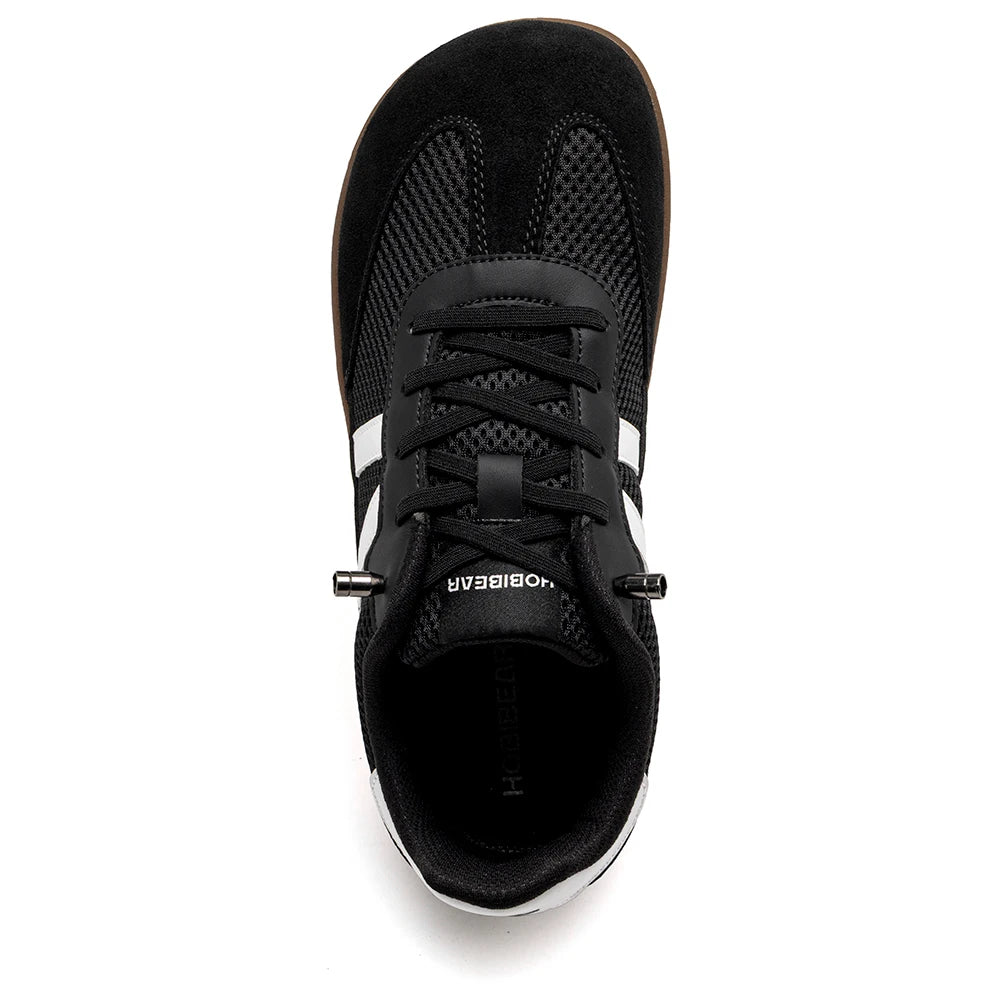 HOBIBEAR Unisex Wide-Width Mesh Sneakers - Adjustable Slip-On Retro Walking Shoes for Men and Women