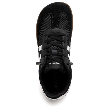 HOBIBEAR Unisex Wide-Width Mesh Sneakers - Adjustable Slip-On Retro Walking Shoes for Men and Women