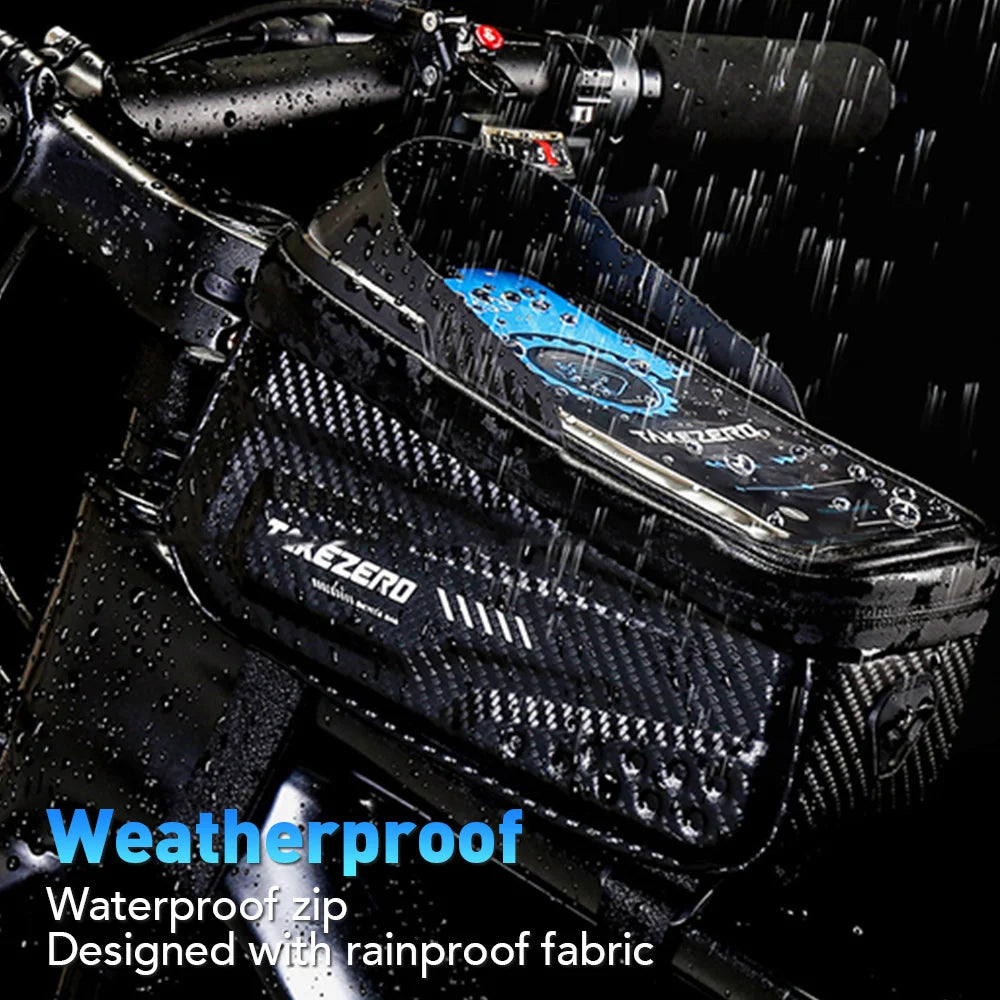 NEWBOLER Bicycle Bag – Waterproof Cycling Top Tube Frame Bag with 6.5-Inch Phone Case, Touch Screen Storage for MTB and Road Bikes