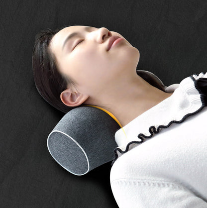 Cervical Spine Pillow - Antiarch Traction Pillow with PU Memory Foam Core, Pure Cotton Cover, Portable Neck Support Pillow
