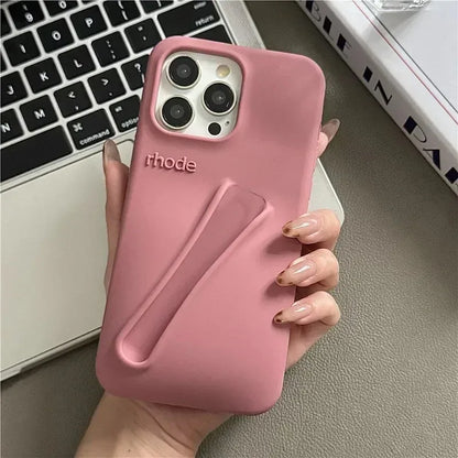 Soft Silicone iPhone Case for 17/16/15/14/13/12/11 Pro Max Plus Air - Lipstick Style Portable Protective Phone Cover
