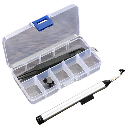 IC SMD Vacuum Pickup Pen - 3 Suction Heads Tweezer Tool for SMD Component Handling and Electronics Repair
