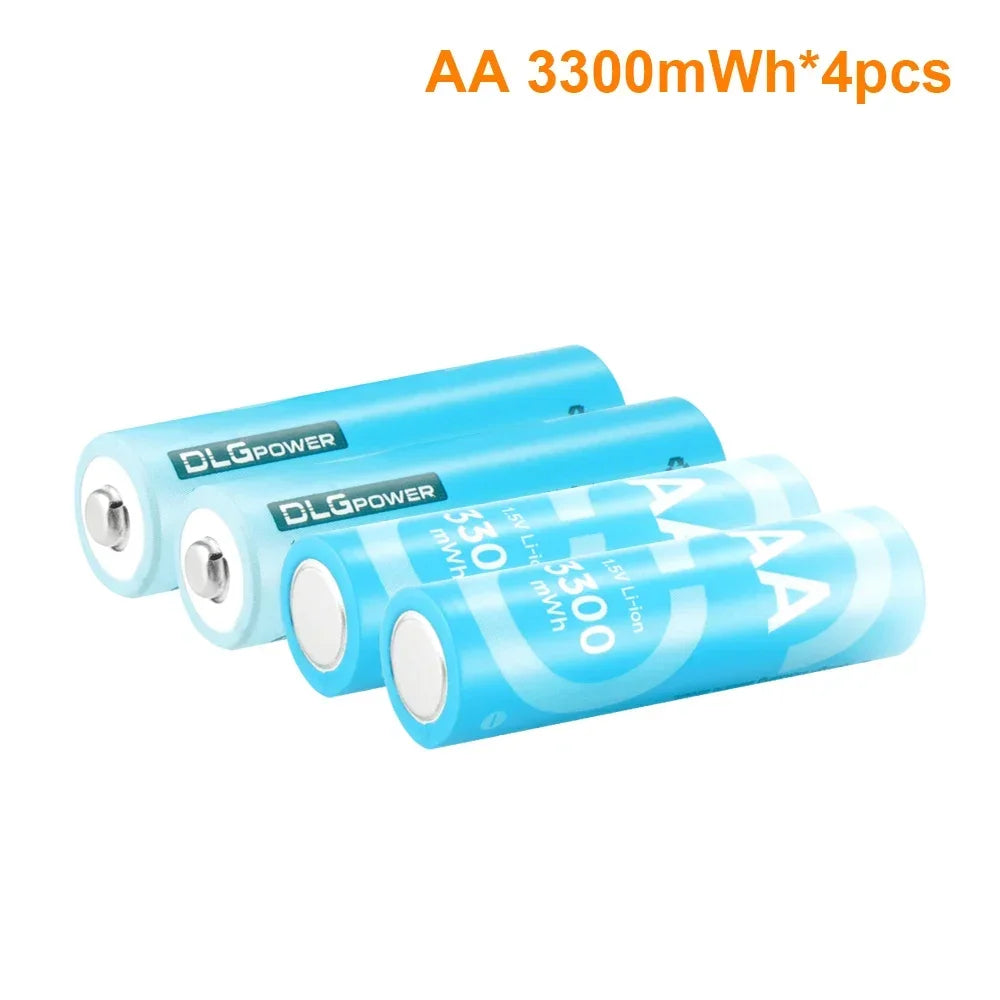 DLGPOWER 1.5V AA/AAA Rechargeable Lithium Batteries with Charger – for Camera, Electric Toy, Remote Control, Game Controller