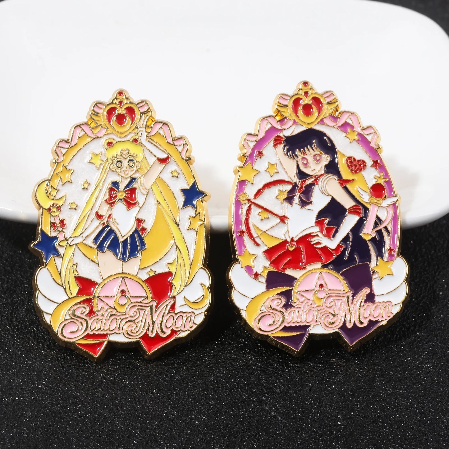 Sailor Girl Cartoon Brooch – Cute Moon & Stars Enamel Pin for Bags, Clothes & Jewelry
