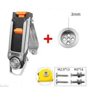 Quick-Hang Tool Buckle with Bits Hook - Narrow Tape Measure & Electric Drill Holder for Electricians