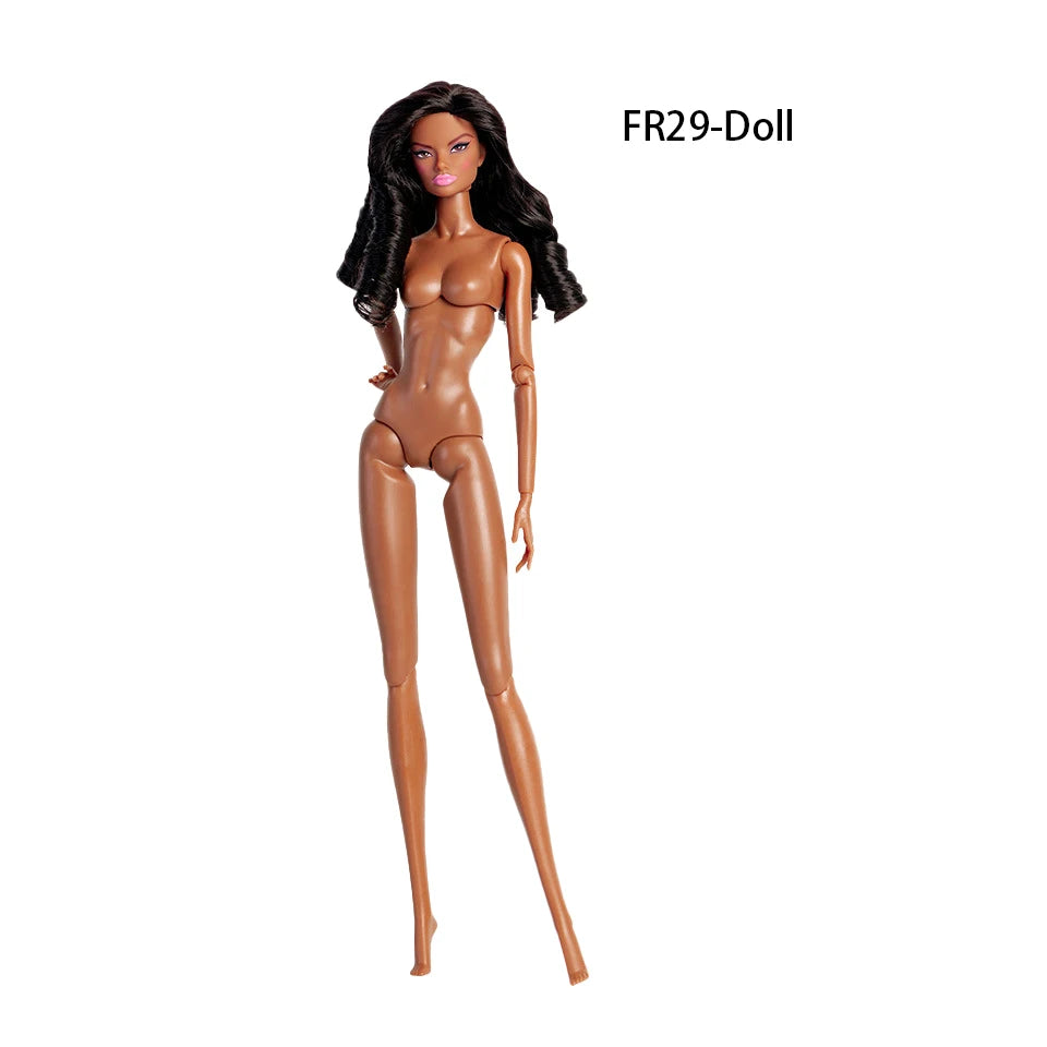 32cm European Supermodel Nude Doll – Original 1/6 Joint Figure with Multi-Color Skin and Exquisite Makeup, Full Series Collectible Toy