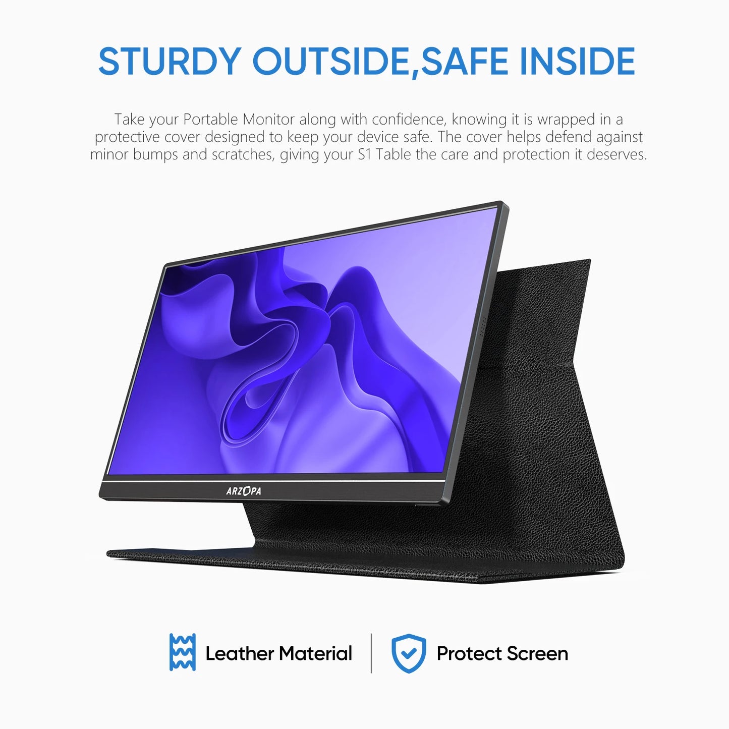 Arzopa 15.6" FHD Portable Monitor – 1080P IPS Second Screen for PC, Laptop, Mac, Xbox, PS4 & Switch