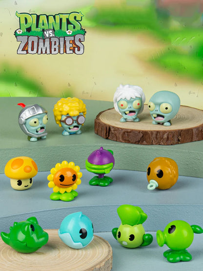 Plants vs Zombies Q Version Mini Figures – Random 4-Style Plant & Zombie Toys for Collection