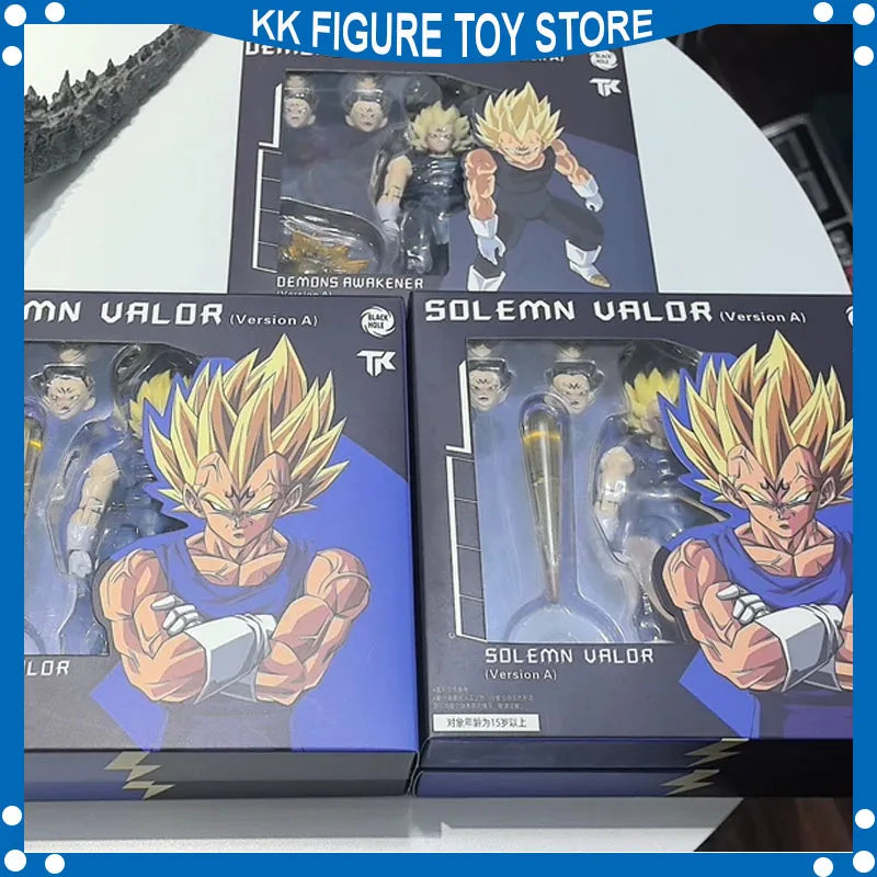 Majin Vegeta Super Saiyan Action Figure - Full Power Battle Damage Anime Collectible Model Toy