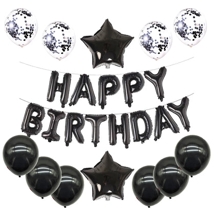 16-Inch Happy Birthday Foil Balloons Set – Pink & Blue Letter Balloons for Birthday Party Decoration