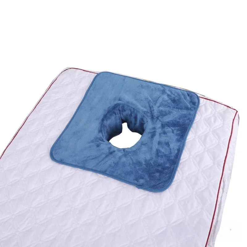 35×35cm Velvet SPA Massage Face Towel – Thickened Table Cover with Face Breath Hole
