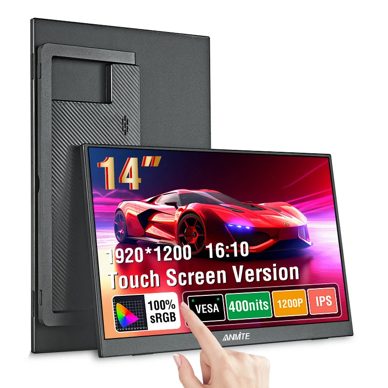 14-Inch Portable Touch Monitor – Non-Touch Optional 16:10 400cd/m² Gaming Display for Xbox, PS4/PS5, Switch & Laptop