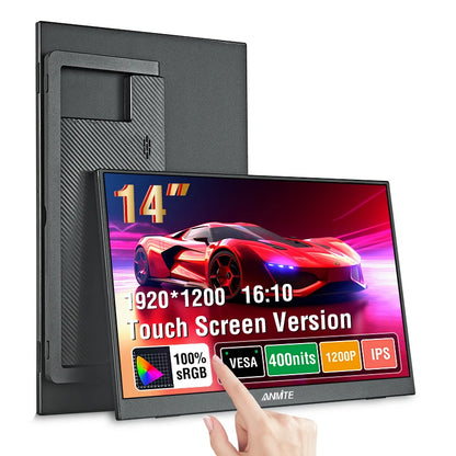 14-Inch Portable Touch Monitor – Non-Touch Optional 16:10 400cd/m² Gaming Display for Xbox, PS4/PS5, Switch & Laptop