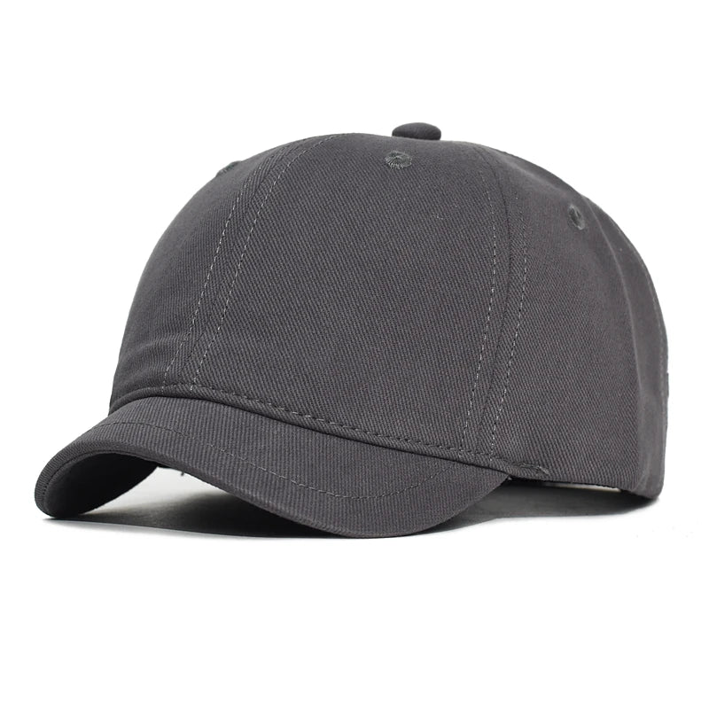 Men's & Women's Short Brim Cotton Baseball Cap – Vintage Casual Dad Hat, Adjustable Trucker Style with Nylon Fastener Tape