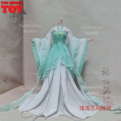 30cm 1/6 Doll Clothes – Style Printed Hanfu Outfit for 12" Female Action Figure Toy