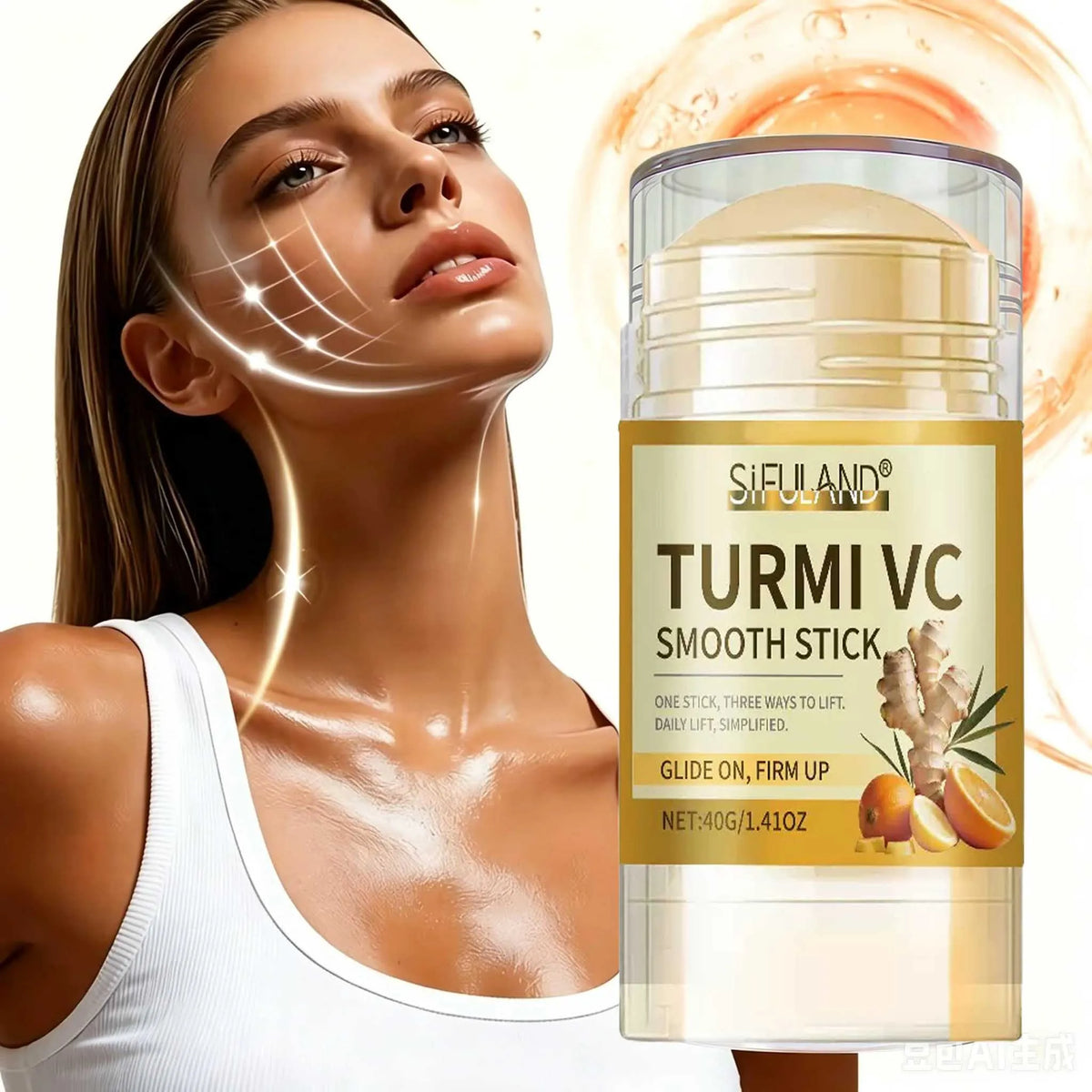 Turmeric & Vitamin C Neck and Facial Cream - Hydrating Anti-Aging Skin Care for Smoother, Firmer-Looking Skin
