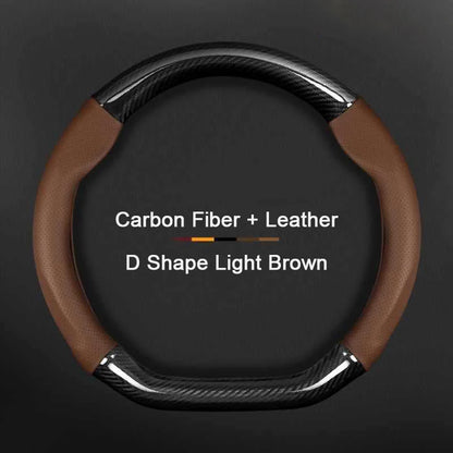 Hyundai Carbon-Fiber Leather Steering Wheel Cover — Fits i20/i30/i40/ix25/ix35/ix55/Elantra/Tucson/Sonata/Solaris/Palisade/Nexo