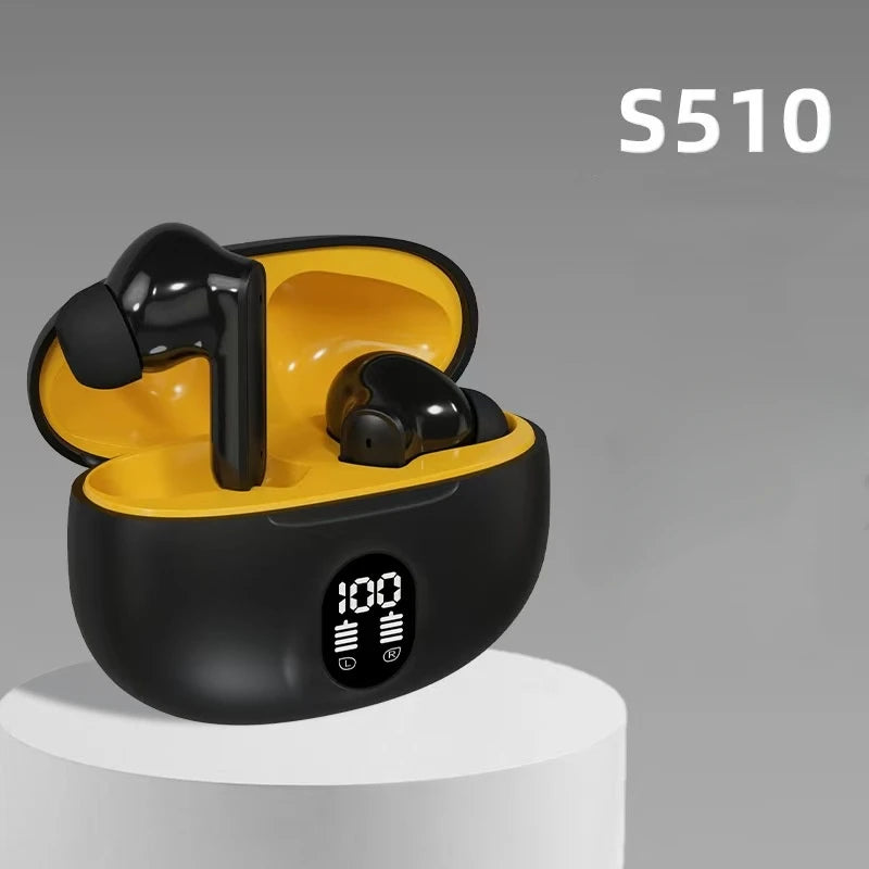 S510 TWS Wireless Bluetooth 5.3 Earbuds - LED Digital Display Stereo Headphones for Xiaomi & More