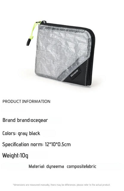 OCE GEAR Lightweight Waterproof Wallet — Ultra-Light Durable Coin Purse & Card Holder, Small Zipper Pouch for Outdoor, Camping & Travel