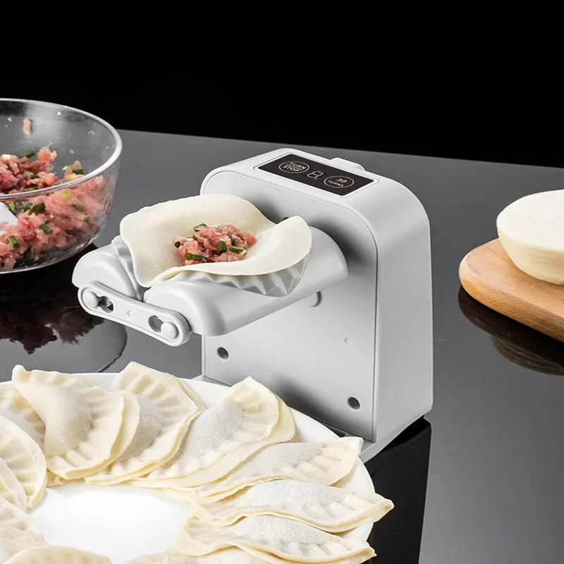 Automatic Electric Dumpling Machine - Home Kitchen Dumpling Maker with Rapid Prototyping Mold, Spoon, and Brush