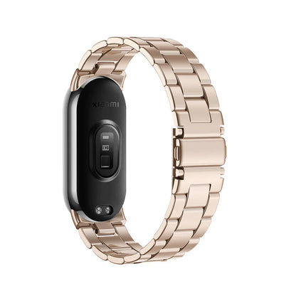 Metal Watch Strap for Xiaomi Mi Band 9/8 — Stainless Steel Smart Band Wristband with Folding Clasp