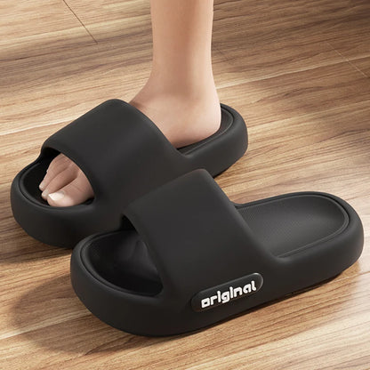 Cloud Platform Slippers for Women - Thick Soft Sole Letter Print Beach Slides for Comfortable Everyday Wear