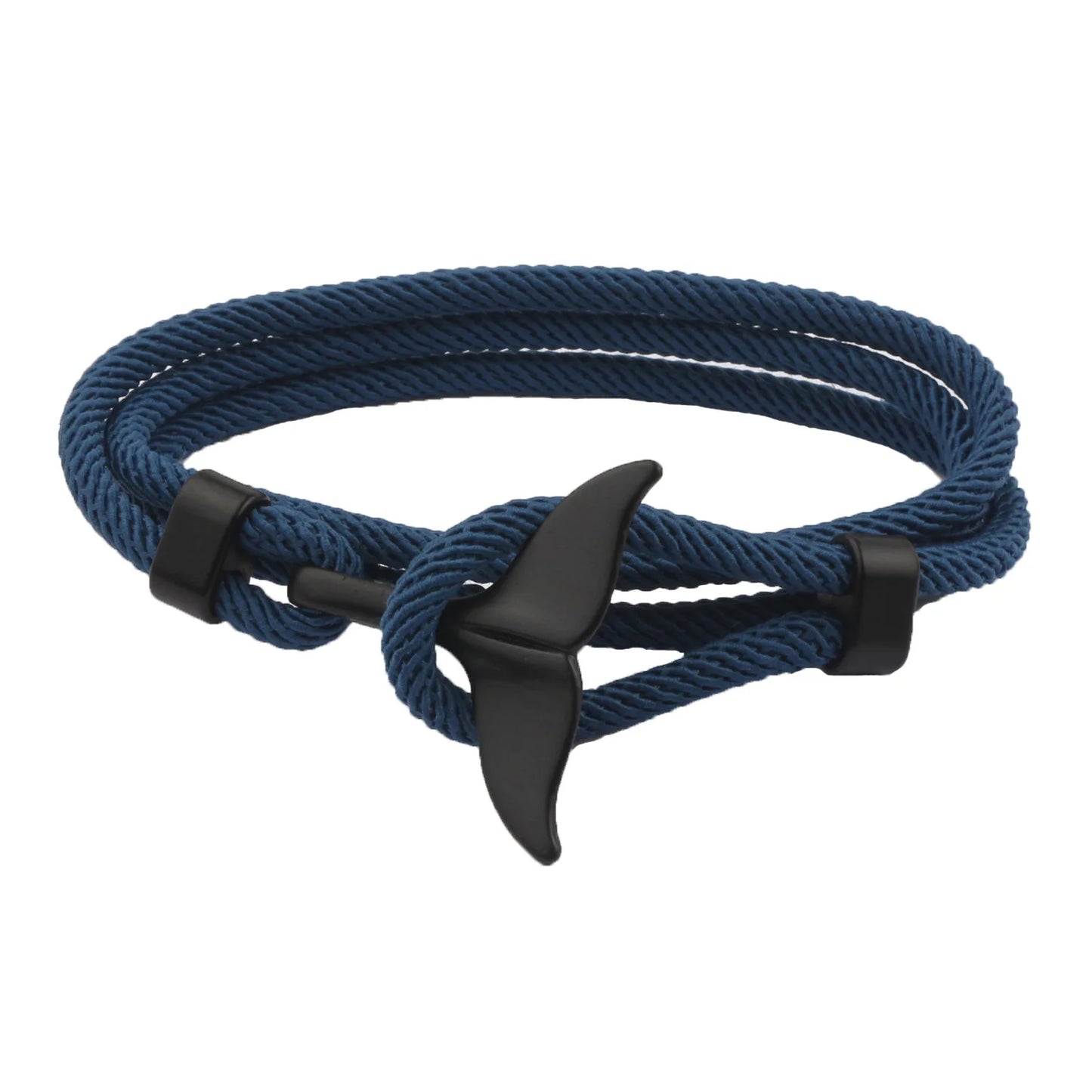 Multilayer 4mm Milan Rope Viking Bracelet - Charms of Whale Tail, Shark, Turtle, Manta Ray, Dolphin for Men