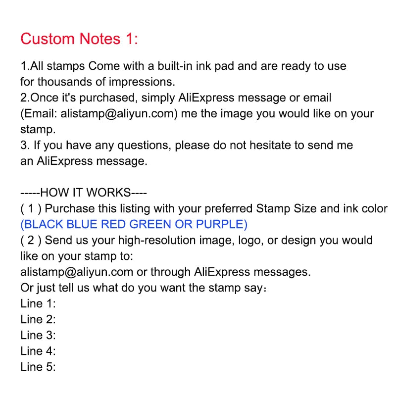 Custom Self-Inking Rectangular Stamp – Personalized 1-4 Line Office Stamp with Text, Logo, Image, or Drawing