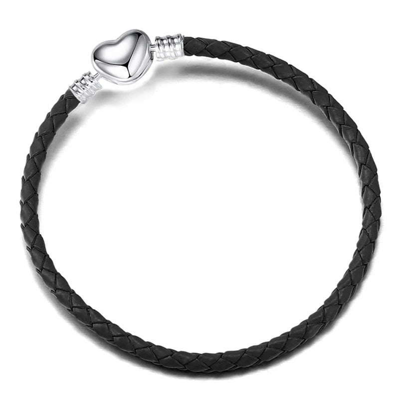BAOPON 9-Color Leather Charm Bracelet - DIY Chain Jewelry Gift for Women & Girls