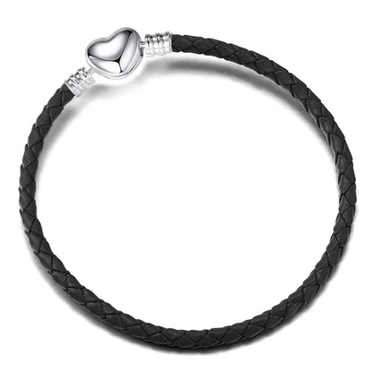 BAOPON 9-Color Leather Charm Bracelet - DIY Chain Jewelry Gift for Women & Girls