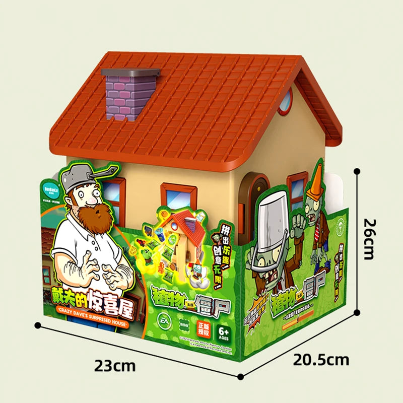 Plants vs Zombies Dave's Surprise House Toy Set – Collectible Figures with Interactive Play Features for Kids Gift