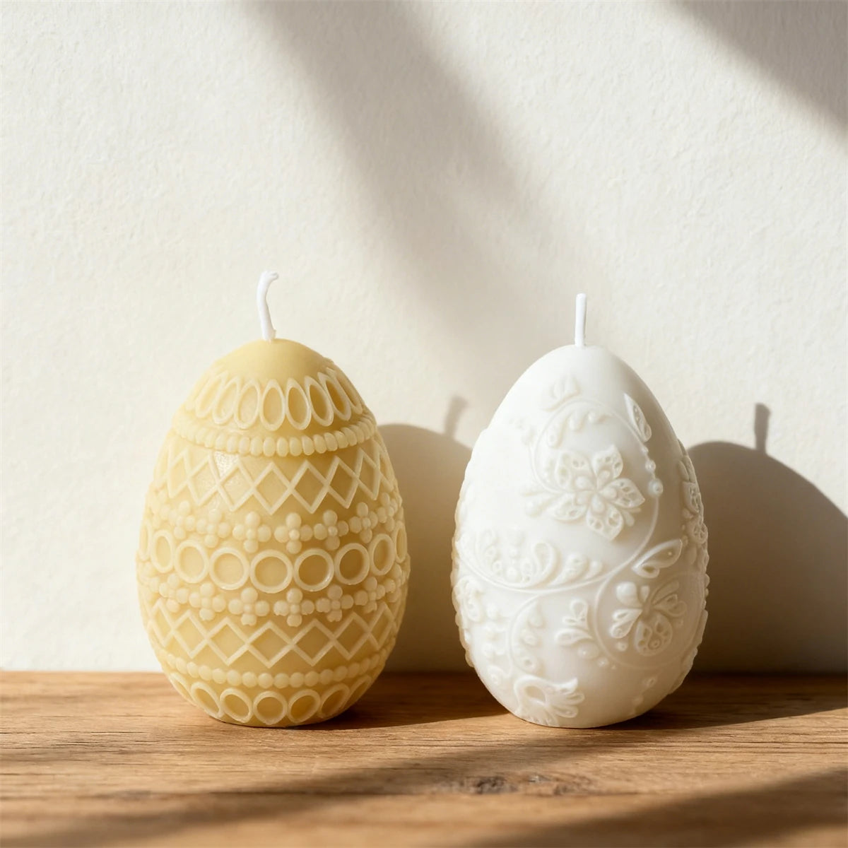 3D Easter Egg Scented Candle Silicone Mold – DIY Embossed Butterfly & Flower Egg Shape for Candle & Plaster Making, Easter Gift