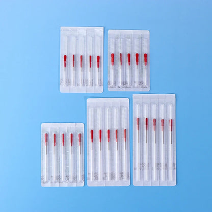 100Pcs Disposable Stainless Steel Acupuncture Needles Set – Sterile Single-Use Therapy Needles with 100 Individual Guide Tubes/Cannulas