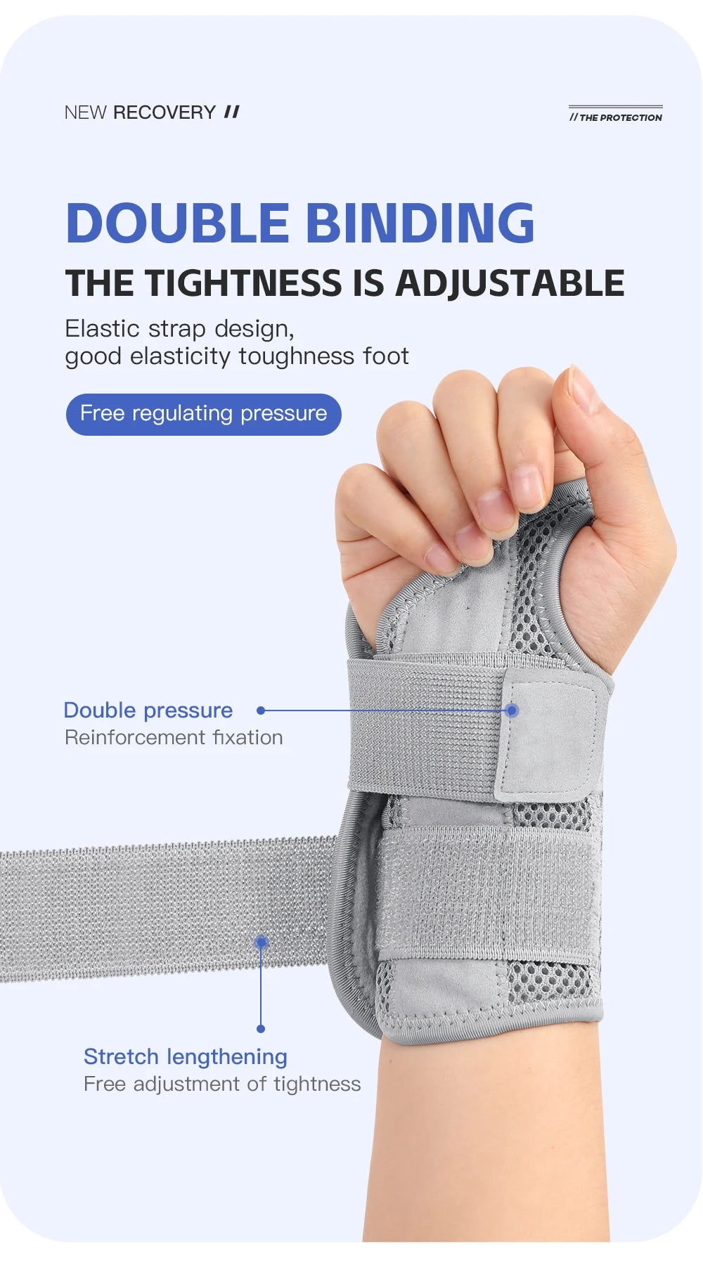 Wrist Brace for Carpal Tunnel — Hand Support with Splints for Arthritis, Tendonitis, Sprains & Wrist Pain, 1PC