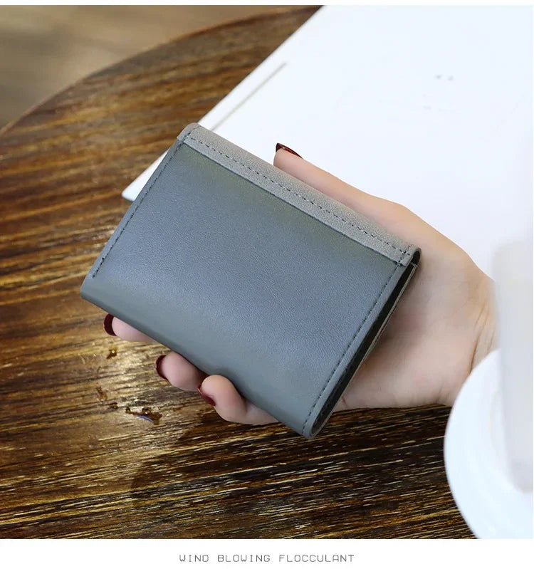 Luxury Mini Leather Wallet for Women – Small Short Fashion Purse with Credit Card Holder