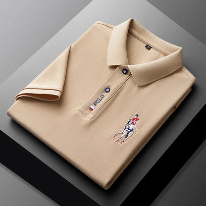 Men's Embroidered Short Sleeve Polo Shirt - Casual Summer Comfort Fashion Polo