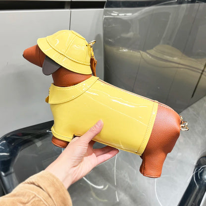 Designer Leather Dog-Shaped Crossbody Shoulder Bag – Cute Evening Party Purse for Women