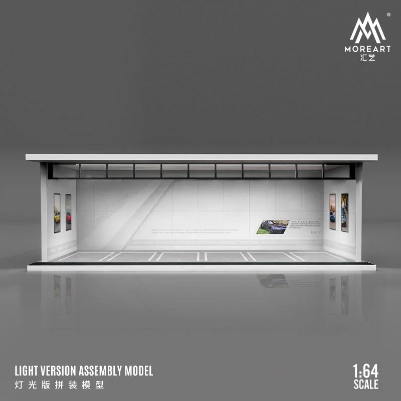 More Art 1:64 Diorama – 3D Car Assembly Lighting Model & Miniature Parking Lot Scene Props