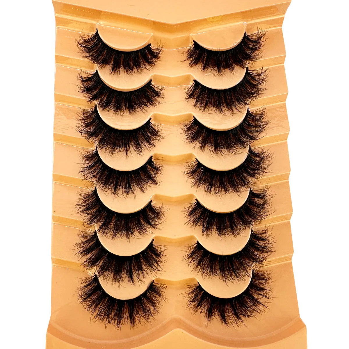 7 Pairs 3D Mink Fur False Eyelashes – Thick Short Dramatic Natural Look Makeup Lashes Wholesale