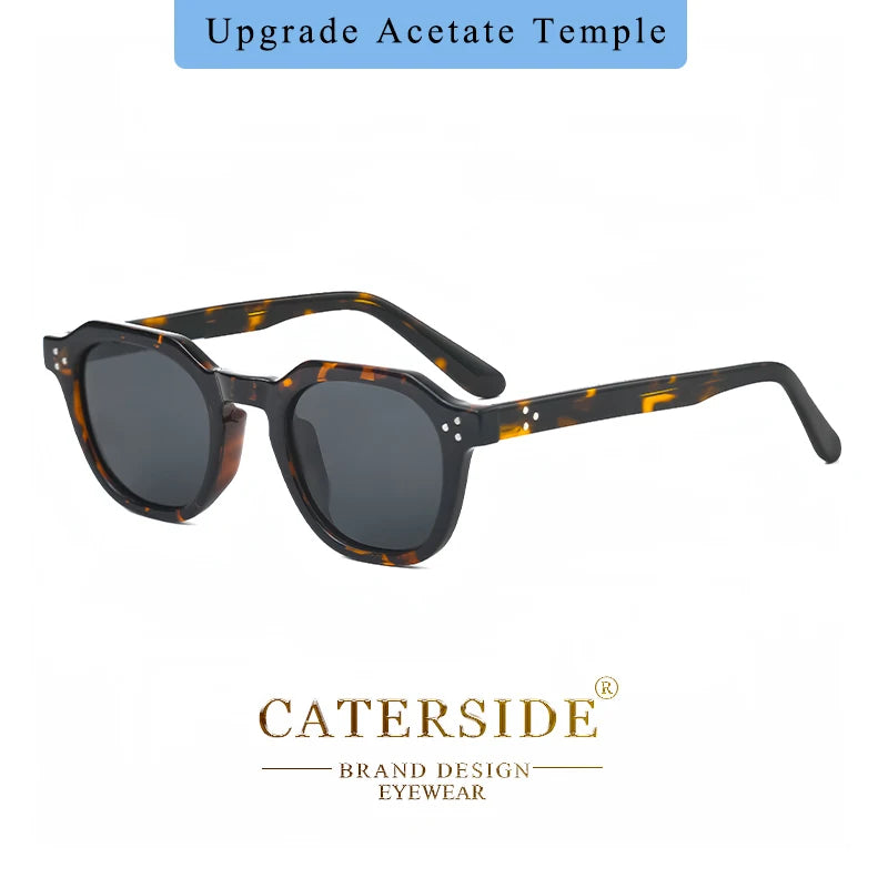 CATERSIDE Retro Polarized Sunglasses – Ultralight TR90 Frame Polygon Style for Men & Women, High-Quality Travel Eyewear