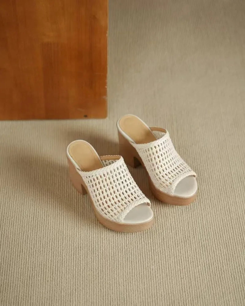 Women’s Platform High Heel Summer Sandals – Thick Sole Casual Slip-On Shoes
